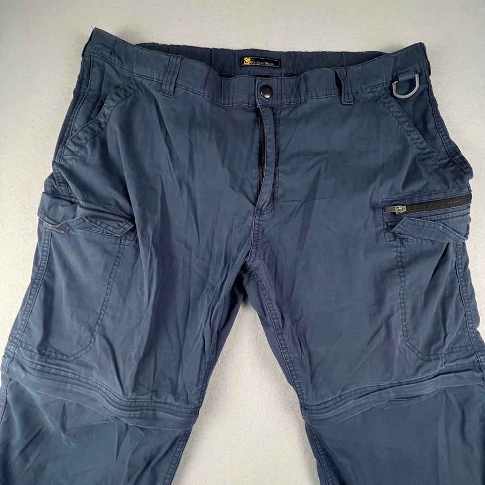 BC Clothing Convertible Cargo Pants Mens XXL x 30 Blue Zip Off Hiking Utility - Picture 4 of 16
